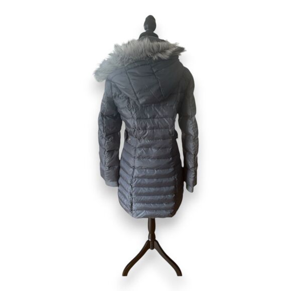 Sam Edelman Women's Down Puffer Coat Hooded Faux Fur Gray Small NWOT - Picture 3 of 7